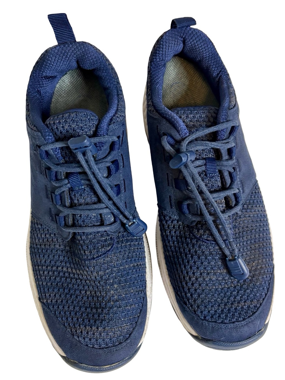 Women's Orthofeet Francis 843 Navy Slip-On Sneakers with Toggle Lacing